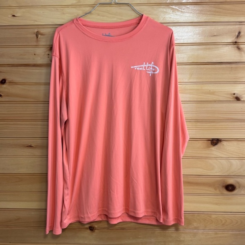 Reel Life Coral Long Sleeve Fishing Shirt Medium